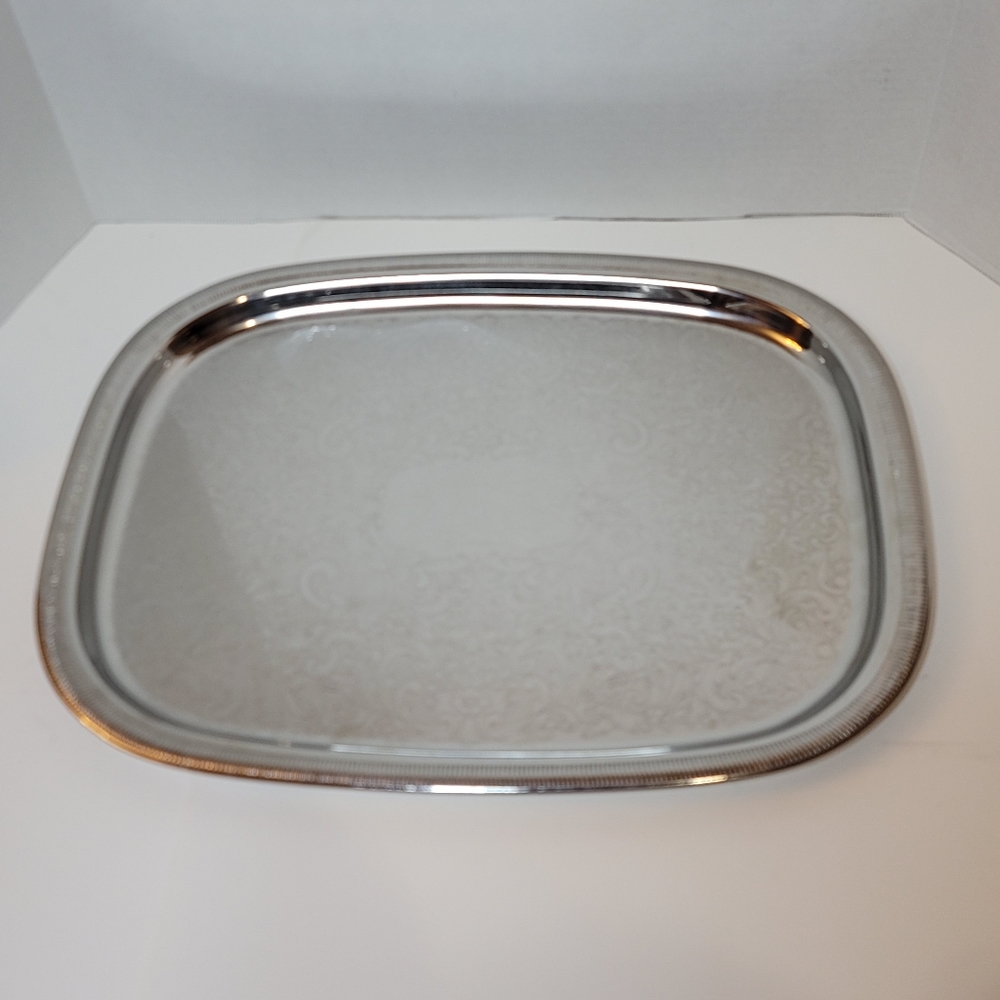 Vollrath 82120 Etched Oblong Stainless Steel Serving Tray 17" x 13"